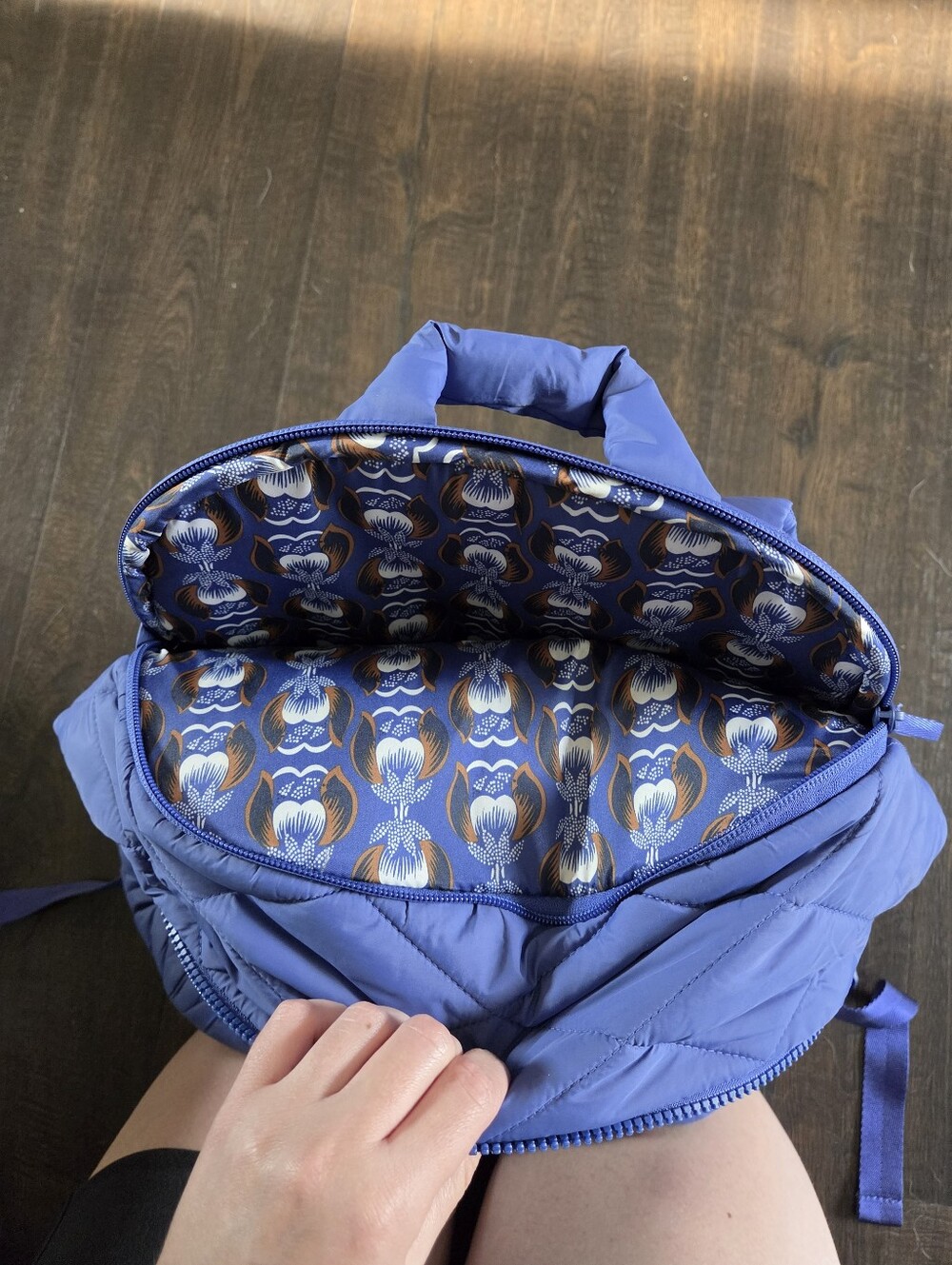 Vera Bradley Bancroft Backpack - Deep Ultramarine Quilted Back To School - Picture 11 of 12